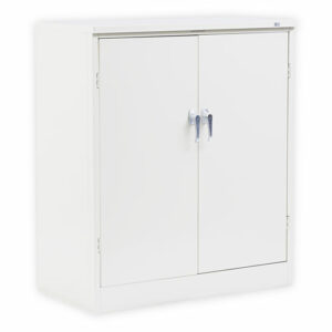 Assembled 42" High Heavy-Duty Welded Storage Cabinet, Two Adjustable Shelves, 36w x 18d, Putty