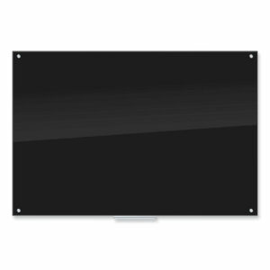 Black Glass Dry Erase Board, 72" x 48" (Actual Size: 70" x 47"), Black Surface