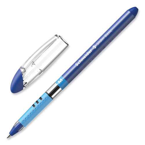 Slider Basic Ballpoint Pen, Stick, Medium 0.8 mm, Blue Ink, Blue Barrel, 10/Box - Image 3