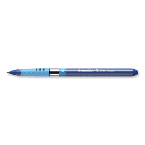 Slider Basic Ballpoint Pen, Stick, Medium 0.8 mm, Blue Ink, Blue Barrel, 10/Box - Image 6