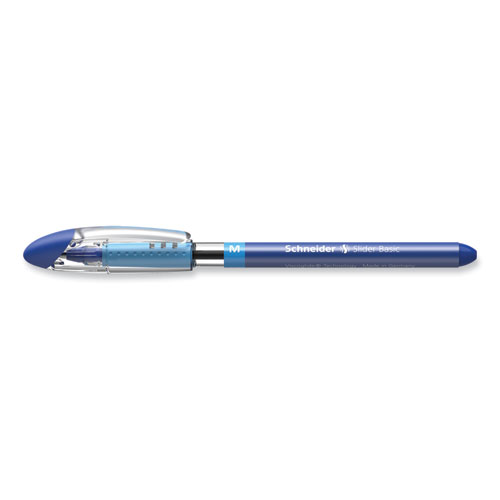 Slider Basic Ballpoint Pen, Stick, Medium 0.8 mm, Blue Ink, Blue Barrel, 10/Box - Image 4