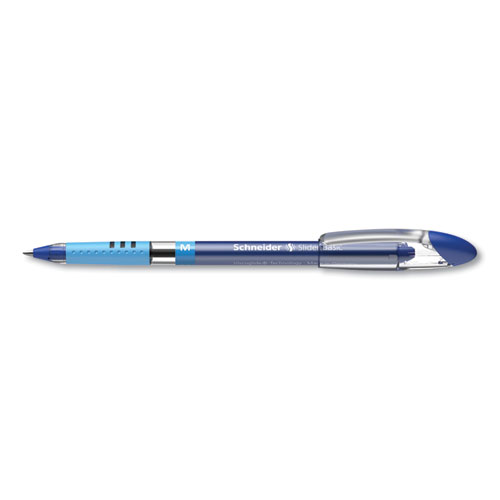 Slider Basic Ballpoint Pen, Stick, Medium 0.8 mm, Blue Ink, Blue Barrel, 10/Box - Image 7