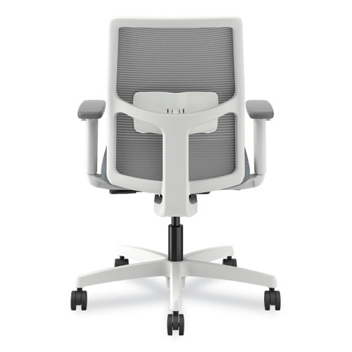 Ignition 2.0 Mid-Back Mesh Task Chair, Posture Lock, Up to 300lb, Basalt Seat, Fog Back/White Base - Image 4
