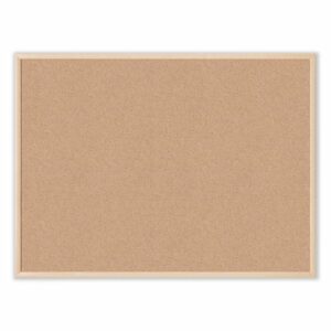 Cork Bulletin Board, 48" x 36" (Actual Size: 47" x 35"), Tan Surface, Birch Finished Wood Frame