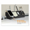 Konnect Desk Organizer and Cable Management Five-Piece Kit, Plastic, Black - Image 5