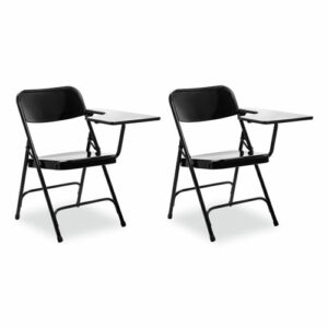 5200 Series Left-Side Tablet-Arm Folding Chair, Supports 480 lb, 17.25" Seat Height, Black, 2/Carton