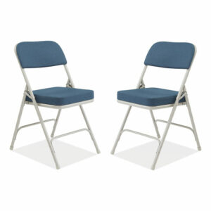 3200 Series Fabric Dual-Hinge Folding Chair, Supports Up to 300 lb, Regal Blue Seat, Regal Blue Back, Gray Base, 2/Carton