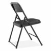 800 Series Plastic Folding Chair, Supports Up to 500 lb, 18" Seat Height, Black Seat, Black Back, Black Base, 4/Carton - Image 4