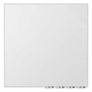 Aria Low-Profile Frameless Magnetic Glassboard, 60" x 36", White Surface