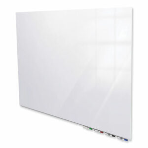 Aria Low-Profile Frameless Magnetic Glassboard, 72" x 48", White Surface