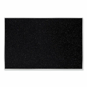 Aluminum-Frame Recycled Rubber Bulletin Boards, 72.5" x 48.5", Confetti Surface, Satin Aluminum Frame