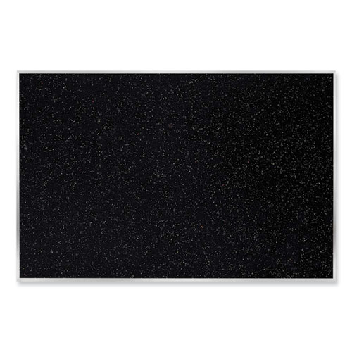 Aluminum-Frame Recycled Rubber Bulletin Boards, 72.5" x 48.5", Confetti Surface, Satin Aluminum Frame
