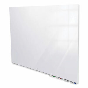 Aria Low-Profile Frameless Magnetic Glassboard, 48" x 36", White Surface