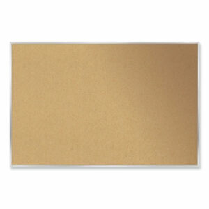 Aluminum-Frame Natural Corkboard, 46.5" x 36", Tan Surface, Satin Aluminum Frame