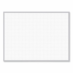 Magnetic Porcelain Whiteboard with Aluminum Frame, 36.5" x 60.5", White Surface, Satin Aluminum Frame