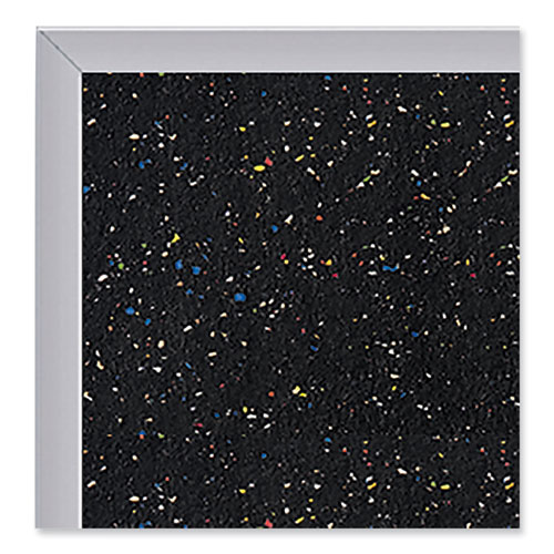 Aluminum-Frame Recycled Rubber Bulletin Boards, 72.5" x 48.5", Confetti Surface, Satin Aluminum Frame - Image 2