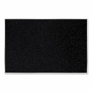 Aluminum-Frame Recycled Rubber Bulletin Boards, 60.5" x 36.5", Confetti Surface, Satin Aluminum Frame