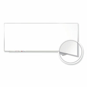 Magnetic Porcelain Whiteboard with Aluminum Frame, 144.5" x 48.5", White Surface, Satin Aluminum Frame