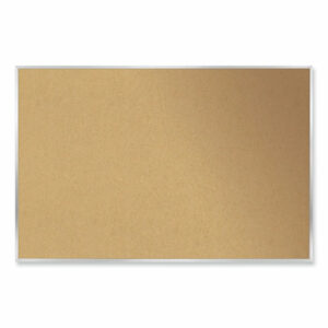 Aluminum-Frame Natural Corkboard, 72.5" x 48.5", Tan Surface, Satin Aluminum Frame