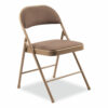 970 Series Fabric Padded Steel Folding Chair, Supports Up to 250 lb, 17.75" Seat Height, Star Trail Brown, 4/Carton - Image 2