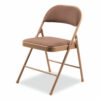 970 Series Fabric Padded Steel Folding Chair, Supports Up to 250 lb, 17.75" Seat Height, Star Trail Brown, 4/Carton - Image 3