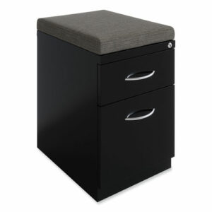 Arch Pull 20 Deep Mobile Pedestal File, 2-Drawer: Box/File, Letter, Black, 15 x 19.88 x 23.75