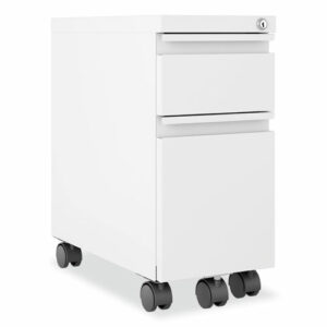Zip Mobile Pedestal File, 2-Drawer: Box/File, Legal/Letter, White, 10 x 19.88 x 21.75