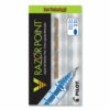 V Razor Point Liquid Ink Porous Point Pen, Stick, Extra-Fine 0.5 mm, Blue Ink, Gray/Translucent Blue Barrel, Dozen - Image 2