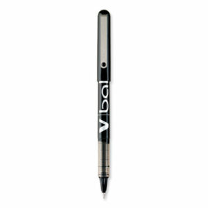 VBall Liquid Ink Rollerball Pen, Stick, Extra-Fine 0.5 mm, Black Ink, Black/Clear Barrel, Dozen