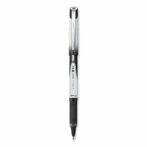 VBall Grip Liquid Ink Rollerball Pen, Stick, Extra-Fine 0.5 mm, Black Ink, Black/White Barrel, Dozen