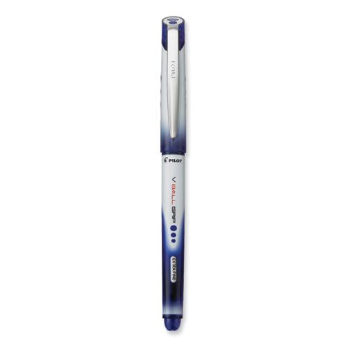 VBall Grip Liquid Ink Rollerball Pen, Stick, Extra-Fine 0.5 mm, Blue Ink, Blue/White Barrel, Dozen - Image 3