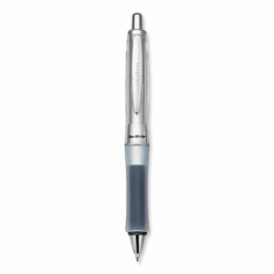 Dr. Grip Center of Gravity Ballpoint Pen, Retractable, Medium 1 mm, Black Ink, Silver/Charcoal Barrel