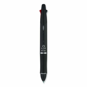 Dr. Grip 4 + 1 Multi-Color Ballpoint Pen/Pencil, Retractable, 0.7mm Pen/0.5mm Pencil, Black/Blue/Green/Red Ink, Black Barrel