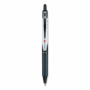 VBall RT Liquid Ink Rollerball Pen, Retractable, Extra-Fine 0.5 mm, Black Ink, Black/White Barrel