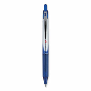 VBall RT Liquid Ink Rollerball Pen, Retractable, Fine 0.7 mm, Blue Ink, Blue/White Barrel