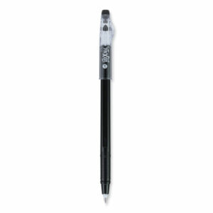 FriXion ColorSticks Erasable Gel Pen, Stick, Fine 0.7 mm, Black Ink, Black Barrel, Dozen