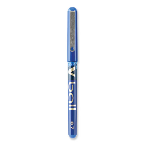 VBall Liquid Ink Rollerball Pen, Stick, Fine 0.7 mm, Blue Ink, Blue/Clear Barrel, Dozen - Image 4