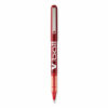 VBall Liquid Ink Rollerball Pen, Stick, Extra-Fine 0.5 mm, Red Ink, Red/Clear Barrel, Dozen
