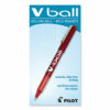 VBall Liquid Ink Rollerball Pen, Stick, Extra-Fine 0.5 mm, Red Ink, Red/Clear Barrel, Dozen - Image 2