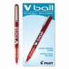 VBall Liquid Ink Rollerball Pen, Stick, Extra-Fine 0.5 mm, Red Ink, Red/Clear Barrel, Dozen - Image 4