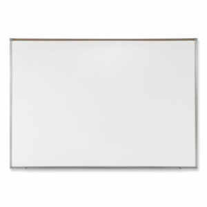 Proma Magnetic Porcelain Projection Whiteboard with Aluminum Frame, 72.5" x 48.5", White Surface, Satin Aluminum Frame