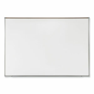 Proma Magnetic Porcelain Projection Whiteboard with Aluminum Frame, 96.5" x 48.5", White Surface, Satin Aluminum Frame