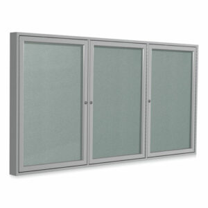 Enclosed Outdoor Bulletin Board, 72" x 36", Silver Surface, Satin Aluminum Frame