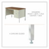 Single Pedestal Steel Desk, 45.25" x 24" x 29.5", Cherry/Putty, Chrome-Plated Legs - Image 3
