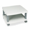Wave Design Under-Desk Printer Stand, Plastic, 2 Shelves, 20" x 17.5" x 11.5", Light Gray/Charcoal Gray