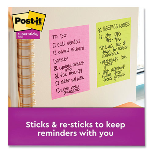 Pads in Supernova Neon Collection Colors, Note Ruled, Cabinet Pack, 4" x 6", 45 Sheets/Pad, 24 Pads/Pack - Image 2