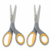 Titanium Bonded Scissors, 8" Long, 3.5" Cut Length, Straight Gray/Yellow Handle, 2/Pack - Image 3