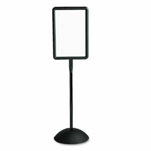 WriteWay Two-Sided Dry Erase Standing Message Sign, White 14.25" x 22.5" Rectangle Surface, Black Frame, 14.25" x 22.5" x 65"
