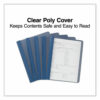 Clear Front Report Cover, Prong Fastener, 0.5" Capacity, 8.5 x 11, Clear/Dark Blue, 25/Box - Image 3