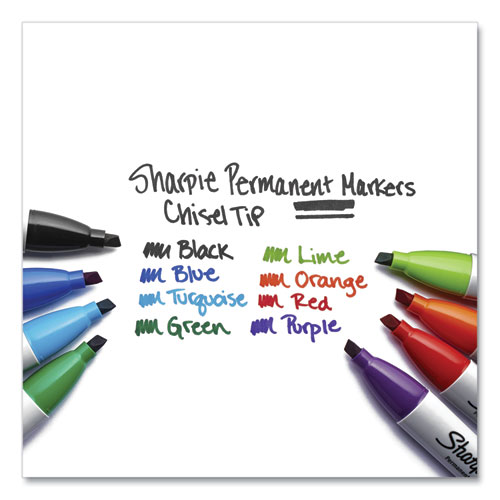 Chisel Tip Permanent Marker, Medium Chisel Tip, Black, Dozen - Image 6